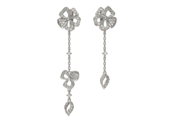 Серебряные cерьги висячие с фианитом