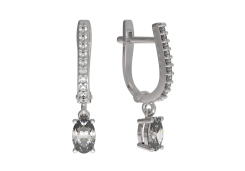 Серебряные cерьги висячие с фианитом