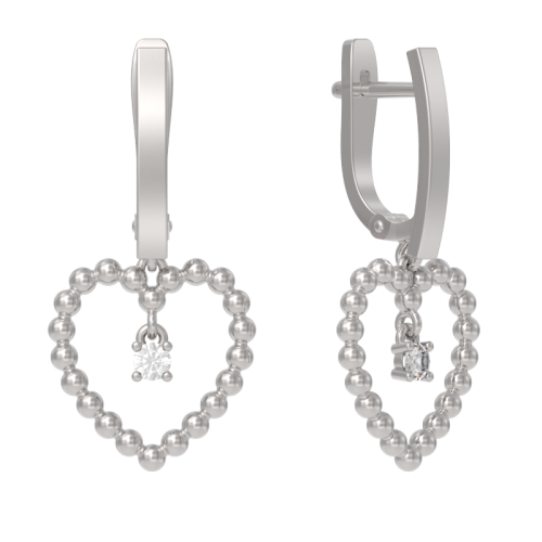 Серебряные cерьги висячие с фианитом