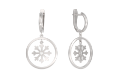 Серебряные cерьги висячие с фианитом