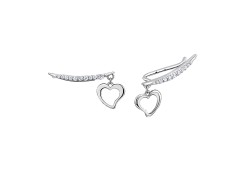 Серебряные cерьги висячие с фианитом