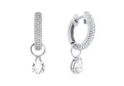 Серебряные cерьги висячие с фианитом