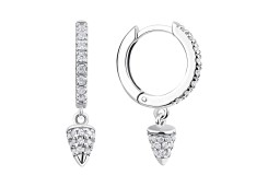 Серебряные cерьги висячие с фианитом