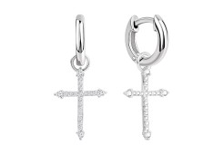 Серебряные cерьги висячие с фианитом