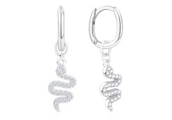 Серебряные cерьги висячие с фианитом