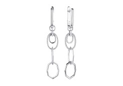 Серебряные cерьги висячие с фианитом