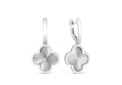 Серебряные cерьги висячие с фианитом