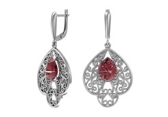 Серебряные cерьги висячие с фианитом