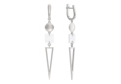 Серебряные cерьги висячие с перламутром