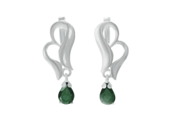 Серебряные cерьги висячие с ситаллом