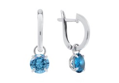 Серебряные cерьги висячие с ситаллом