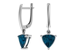 Серебряные cерьги висячие с кварцем