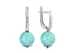 Серебряные cерьги висячие с кварцем