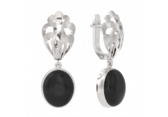 Серебряные cерьги висячие с агатом