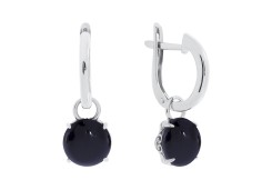 Серебряные cерьги висячие с агатом