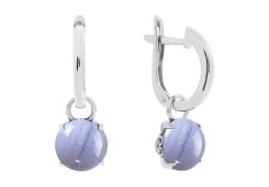 Серебряные cерьги висячие с агатом