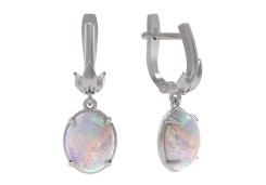 Серебряные cерьги висячие с опалом