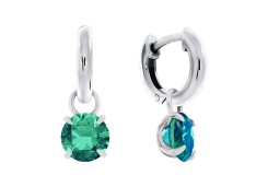 Серебряные cерьги висячие с турмалином