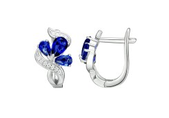 Серебряные cерьги классические с фианитом