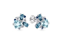 Серебряные cерьги классические с полудрагоценными камнями