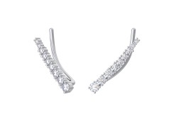 Серебряные cерьги классические с фианитом