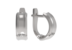 Серебряные cерьги классические с фианитом