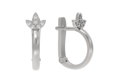 Серебряные cерьги классические с фианитом