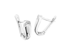Серебряные cерьги классические с фианитом
