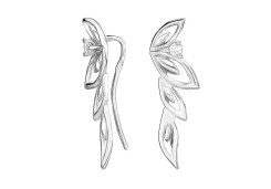 Серебряные cерьги классические с фианитом