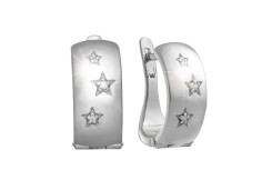 Серебряные cерьги классические с фианитом