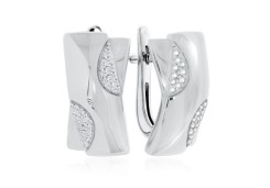 Серебряные cерьги классические с фианитом