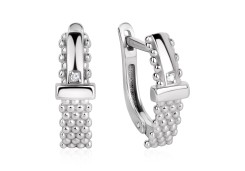 Серебряные cерьги классические с фианитом