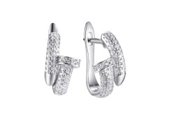 Серебряные cерьги классические с фианитом