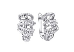 Серебряные cерьги классические с фианитом