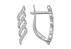 Серебряные cерьги классические с фианитом