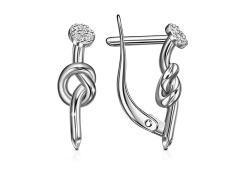 Серебряные cерьги классические с фианитом