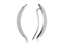 Серебряные cерьги классические с фианитом