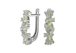 Серебряные cерьги классические с фианитом