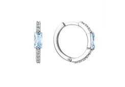 Серебряные cерьги классические с фианитом