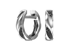 Серебряные cерьги классические с фианитом