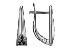 Серебряные cерьги классические с фианитом