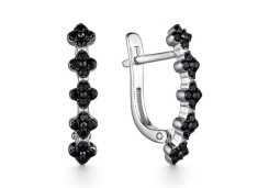 Серебряные cерьги классические с фианитом