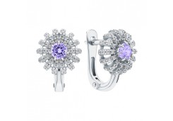 Серебряные cерьги классические с танзанитом