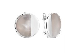 Серебряные cерьги классические с перламутром