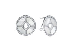 Серебряные cерьги классические с перламутром