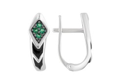 Серебряные cерьги классические с кристаллом