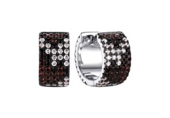 Серебряные cерьги классические с кристаллом