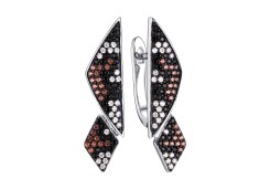 Серебряные cерьги классические с кристаллом