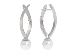 Серебряные cерьги классические с жемчугом