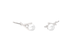 Серебряные cерьги классические с жемчугом